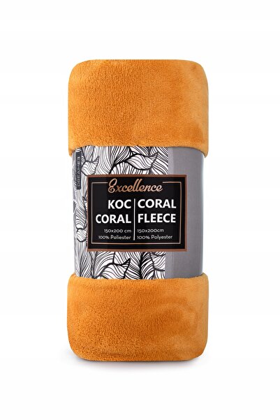 CARBOTEX Pătură galbenă 150x200, pufoasă, din țesătură coral, moale și plăcut...