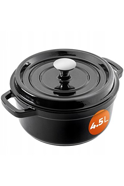 KADAX Oală emailată pentru tocană, cu capac, 4.5L, compatibilă cu inducție, g...