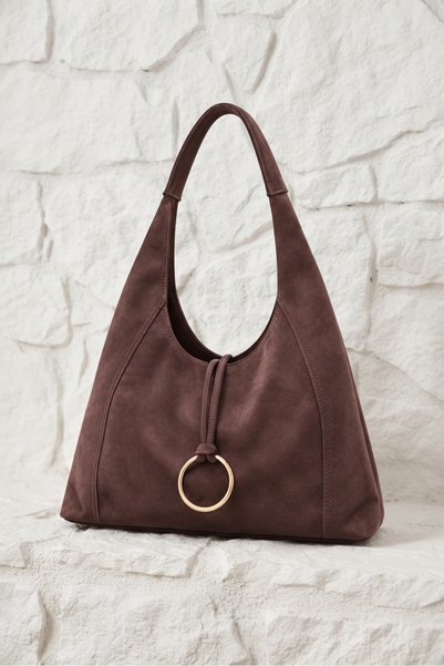 Gogoey Suede ležerna model torba sa prstenom i zatvaračem, ženska torba preko...
