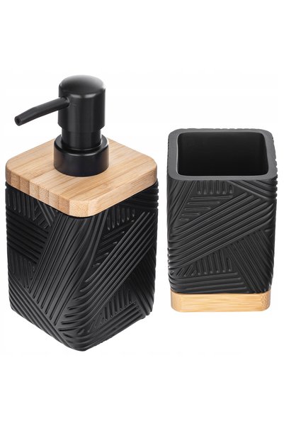KADAX SET DE BAIE DOZATOR 2 ÎN 1 SĂPUN LICHID CUPĂ DE BAIE NEGRU