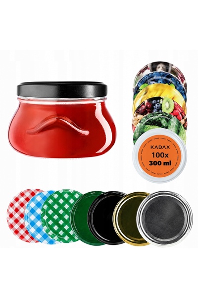 KADAX 50x borcane de 300ml pentru gem + capac cu filet FI82