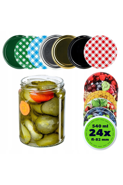 KADAX 24x BORCANE 540ml PENTRU MIERE ȘI MARMELADĂ CU CAPAC CU filet 82mm