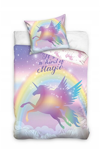 CARBOTEX Lenjerie de pat Bumbac 160x200 Curcubeu magic cu unicorni