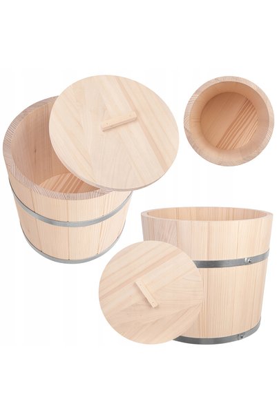 KADAX Varză Castravete Conserve Cutie Lemn Masiv Ghiveci Natural 25L