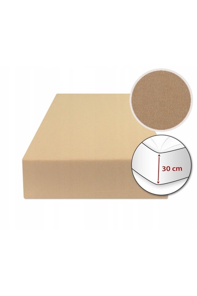 Matex Cearșaf de pat din jerseu cu elastic 180/190x190/200x30 Bej