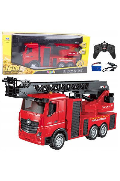 LeanToys Mașină de pompieri cu scară retractabilă și pulverizare de apă Huina...