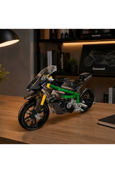 LeanToys SET DE PIESE DE CONSTRUCȚIE MOTOCICLETĂ DE CURSE