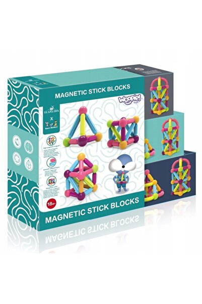 woopie Blocuri magnetice de construcție educative, mari și groase, 38 piese.