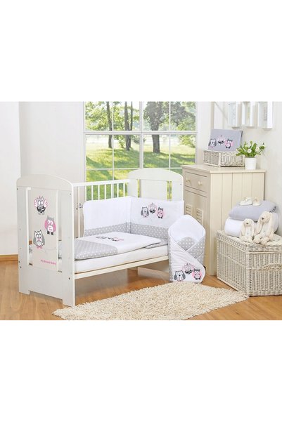 My Sweet Baby Set de lenjerie de pat pentru copii 120x90cm cu protecție 3-cz ...