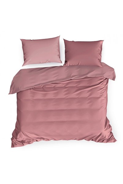 Eurofirany Lenjerie de pat din bumbac satinat 220 x 200 Culoare uni 3 piese C...