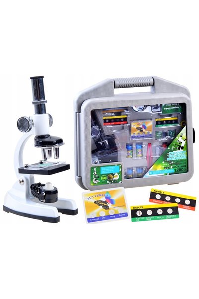 LeanToys Set de microscop metalic pentru tineri savantii