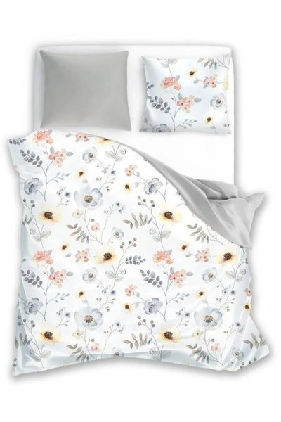 Faro Lenjerie de pat elegantă din satin 160x200 cu flori de primăvară