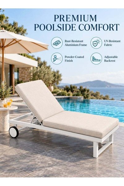 Generic Brand Premium Outdoor Sun Lounger with Lightweight Rust-Resistant Alu...