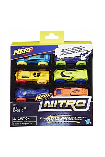 Hasbro Nerf Nitro - Pachet cu 6 mașini din spumă