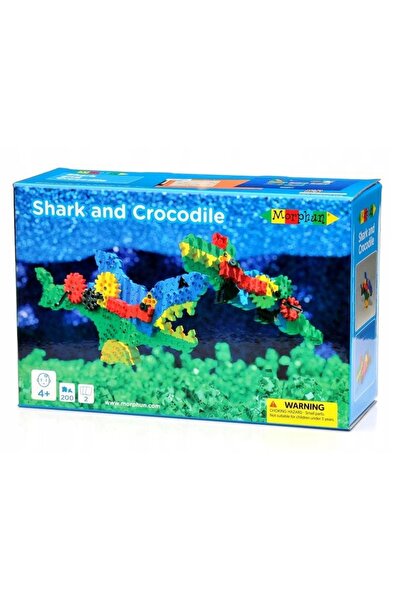 LeanToys Set de blocuri de construcție Rechin și Crocodil