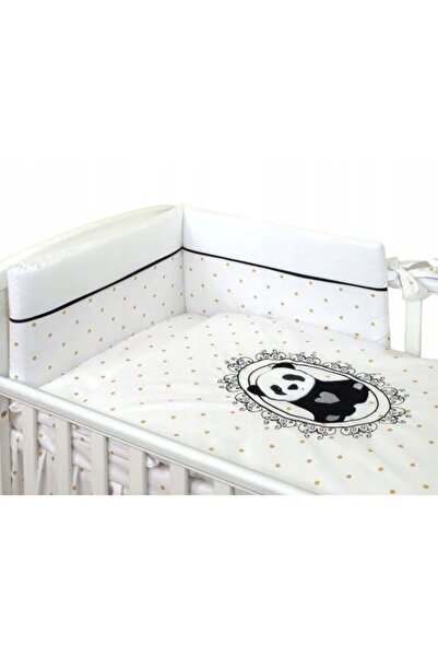 Amy Set de lenjerie de pat cu panda și buline aurii