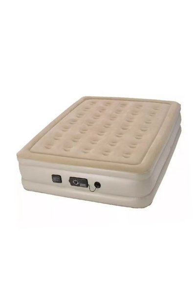 Generic Brand Queen-Size Inflatable Mattress with Built-in Pump – Single Chargeable Beige | Self-Inflating Double Height Air Bed with Adjustable Firmness | Dual Chamber Design
