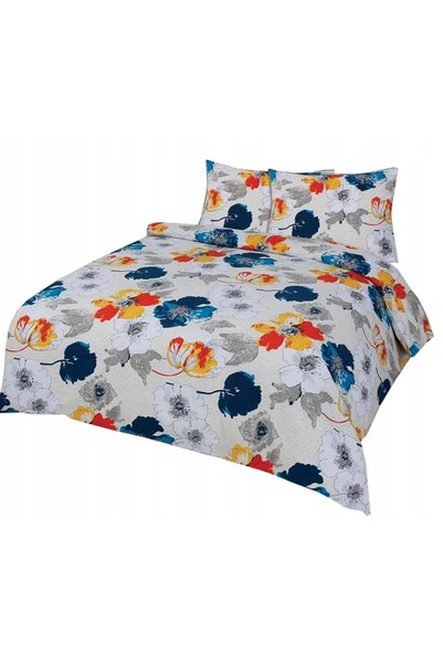 Matex Lenjerie de pat din flanelă 220x200 F54A Flori portocalii și de rodie