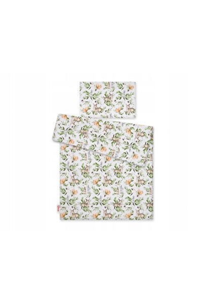 Bobono Set de lenjerie de pat pentru copii cu umplutură 135x100 cm - verde pă...