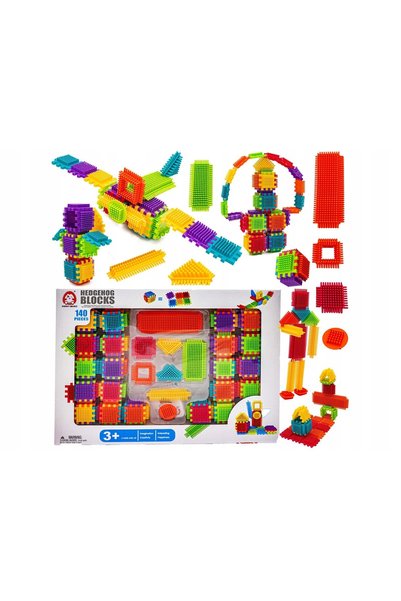 LeanToys PENTRU COPII, CUBURI DE CONSTRUCȚIE, PLĂCI, 140 ELEMENTE