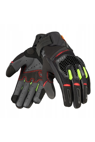 seca Mănuși de motocicletă Gravel L, de vară, ventilate, D3O, fluorescente
