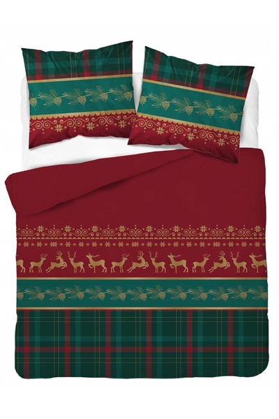 Detexpol Lenjerie de pat din flanelă 220x200 Reni de Crăciun