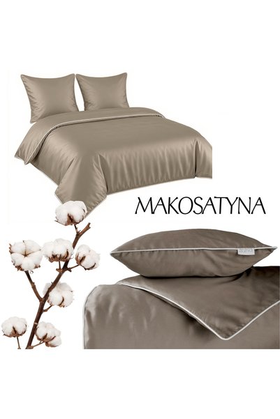 Detexpol Lenjerie de pat pură din bumbac macosatine 160x200 C. Bej Taupe Premium