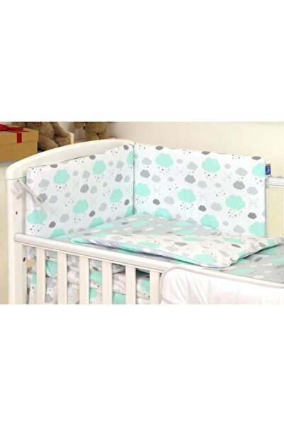 Amy Set de lenjerie de pat din 3 piese 100x135cm nori gri-mentă