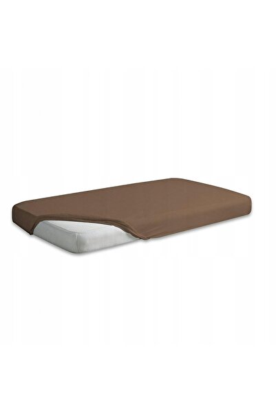 Matex Cearșaf de pat din satin cu elastic AUR 90/100x190/200x25 Maro