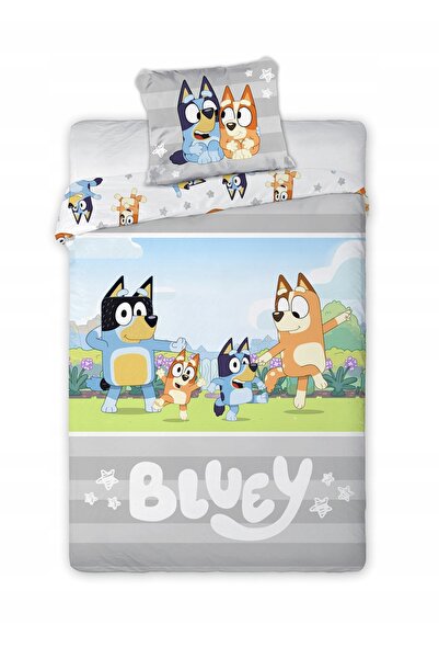 bluey Set pătuț 100x135 Plapumă + Lenjerie de pat Cățeluș albastru desen animat