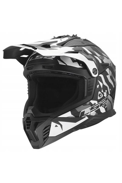 LS2 Cască de protecție Cross Enduro MX708 FAST II Negru-Gri Mărimea M
