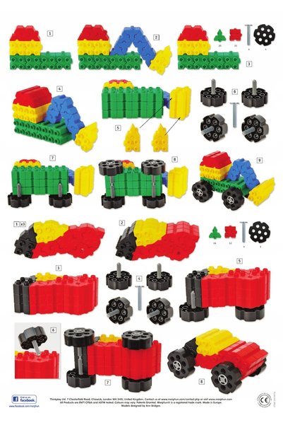 Jokomisiada Blocuri de construcție cu vehicule colorate