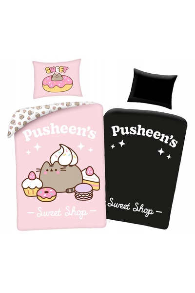 Halantex Lenjerie de pat fosforescentă 160x200 Pisica Pusheen Roz Dulce