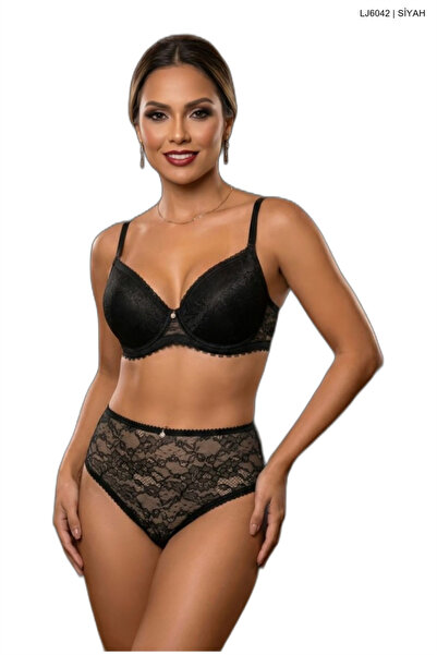 Le Jardin 6042 Women's Lace Push up Padded B Cup Bra Set