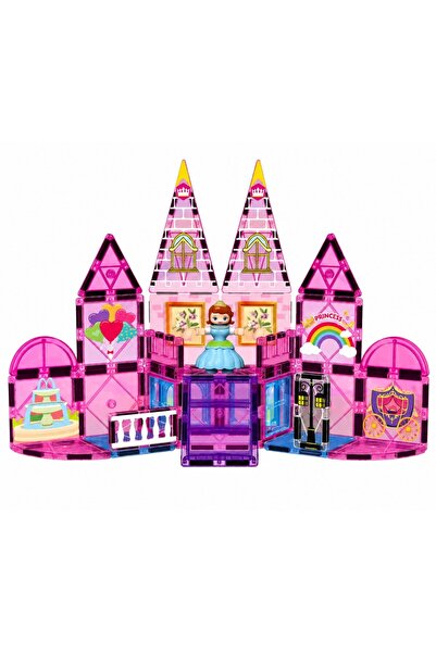 LeanToys CUBURI MAGNETICE DE CONSTRUCȚIE ROZ