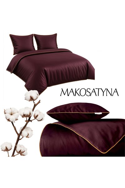 Detexpol Lenjerie de pat pură din bumbac macosatine 160x200 Bordo Premium