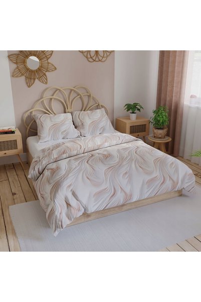 Markizeta Set de lenjerie de pat din bumbac satinat, 220x200, culori pastel c...