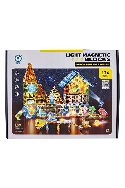 Jokomisiada BLOCURI MAGNETICE PARC DINOSAURII LUMINOSI