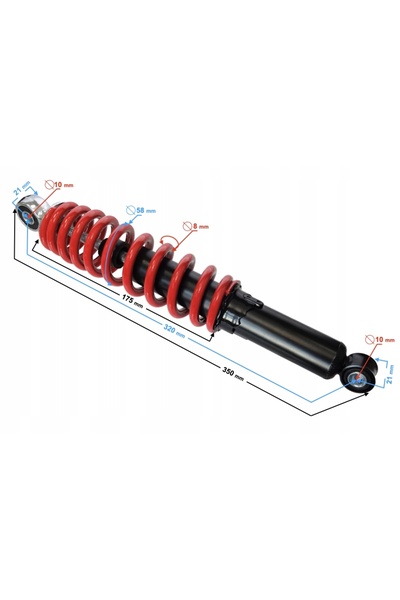 Moretti Amortizor ATV Quad 110 320 mm bucșe 10 mm arc 8 mm