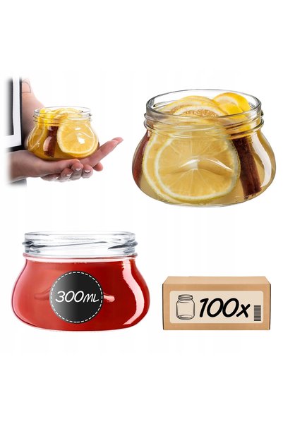 KADAX 50x BORCANE DE STICLA 300ml PENTRU CONSERVARES MERMATE MIERE