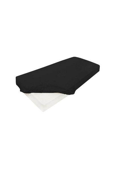 Matex Cearșaf de pat din satin cu elastic AUR 110/120x190/200x25 Negru