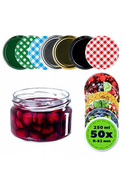 KADAX 50x BORCANE DE STICLA PENTRU CONSERVARE, MIERE, MARMELADĂ, LUMÂNĂRI 250...