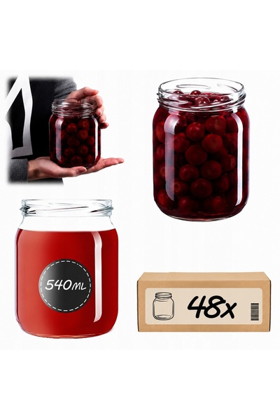 KADAX 48x BORCANE DE STICLA 540ml PENTRU CONSERVE, MARMELADE, PASTE