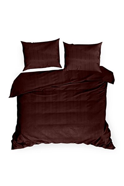 Eurofirany Lenjerie de pat din satin Adamaszek 160x200 uni cu dungi Verona Pr...