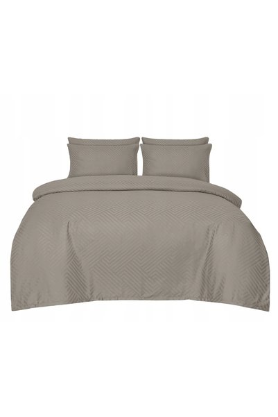 Matex Lenjerie de pat Adamas 160x200 Dungi geometrice 1 cm bej taupe