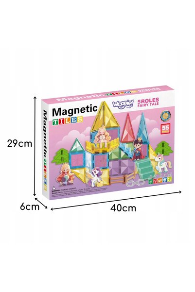 woopie Blocuri magnetice de construcție 3D, set educativ, Castel de basm