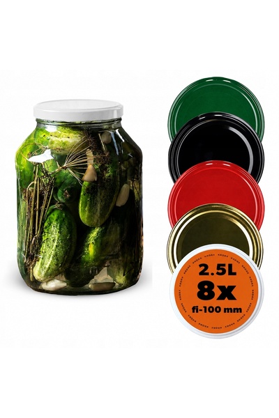 KADAX 8x borcane de sare de 2.5L cu capac, pentru murături