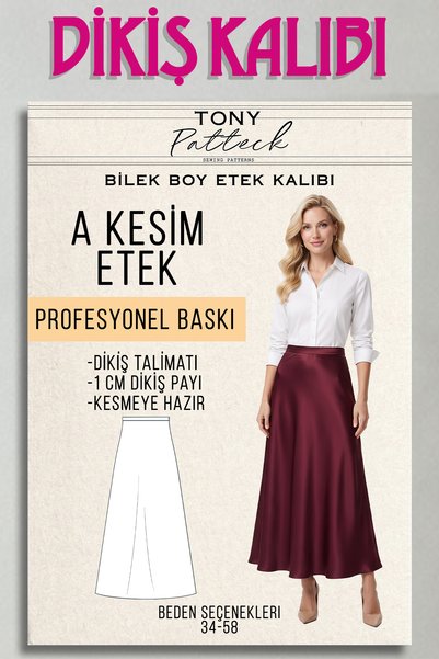 Tony Patteck A Kesim Etek (ET8) - Hazır Dikiş Kalıbı (34-58 Beden)