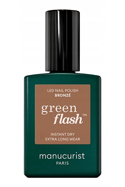 MANUCURIST Ojă cu LED cu sclipiri verzi, Bronz 15ml
