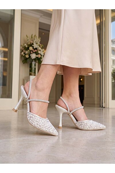 Nesil Shoes Özma 375-1 Дамски сандали с каменни токчета